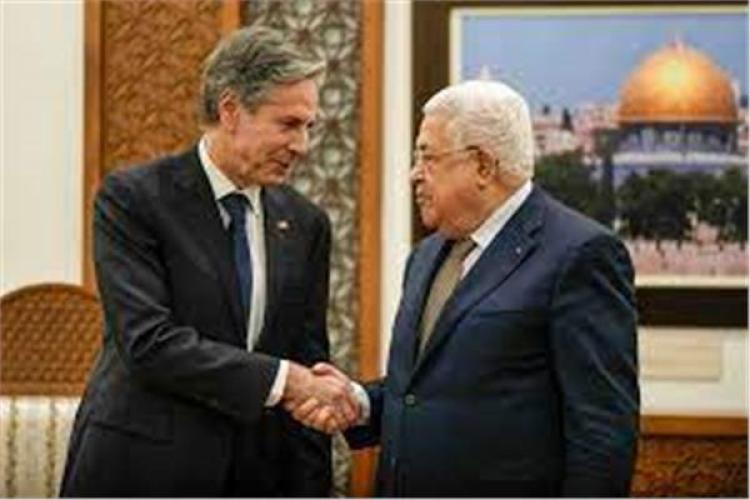 الرئيس الفلسطيني محمود عباس يلتقي بلنكين في عمان